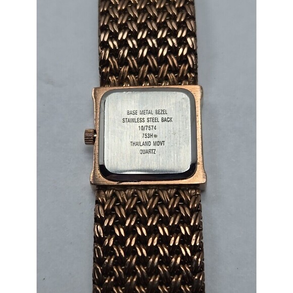 Anne Klein Rose Gold Mesh Crystal Bezel Mother Of Pearl Dial Watch New Battery - Picture 9 of 9